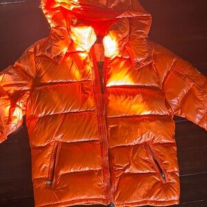 Moncler Shiny Orange Puffer Jacket